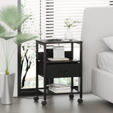 Lutown-Teen Bedside table, Side Table, Small End Table, Tall Nightstand for Living Room, Bedroom, Office, Bathroom